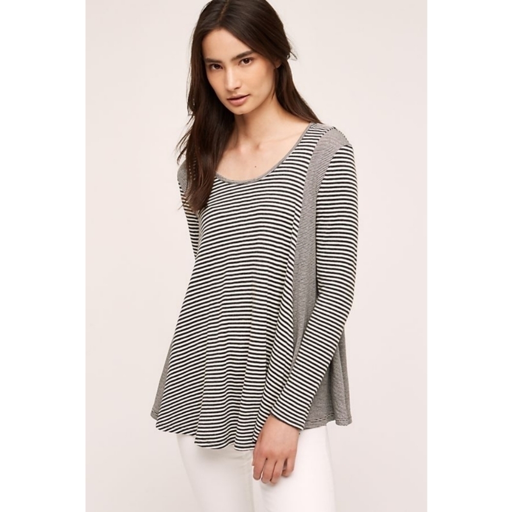Anthro Eri + Ali Striped Long Sleeve Swing Top
